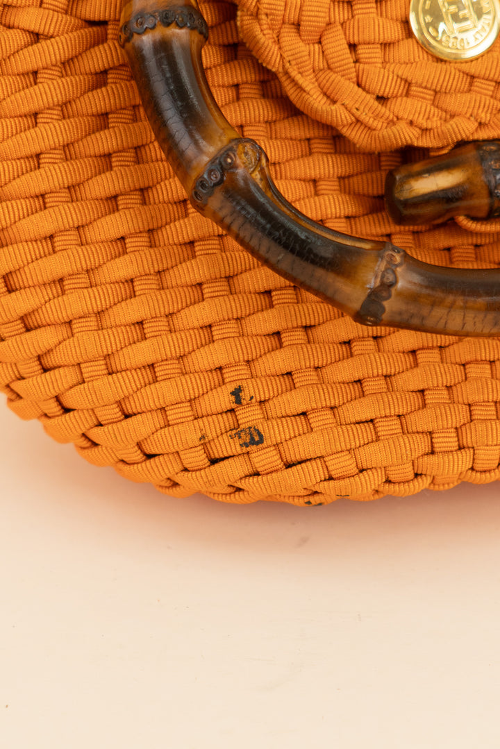 Fendi Woven Bag with Bamboo Handles (retail $1,450)