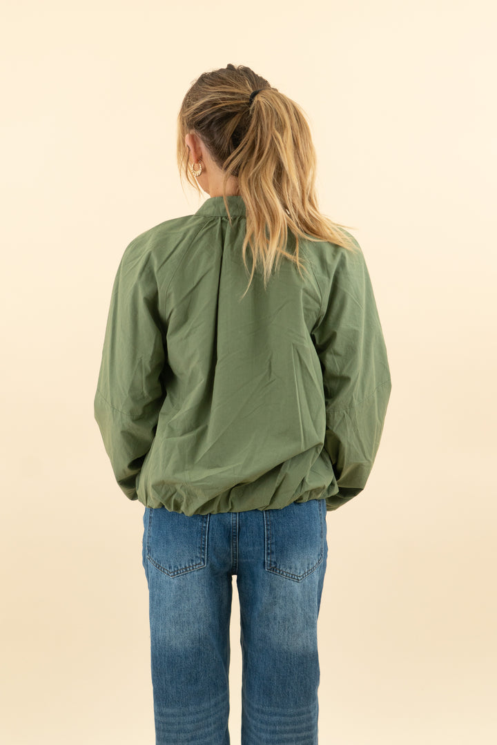 kut from the kloth army green bomber jacket (s; retail $109)