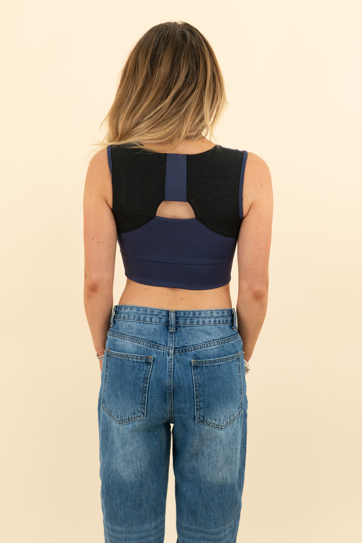 forme navy blue sports bra (s; retail $188)