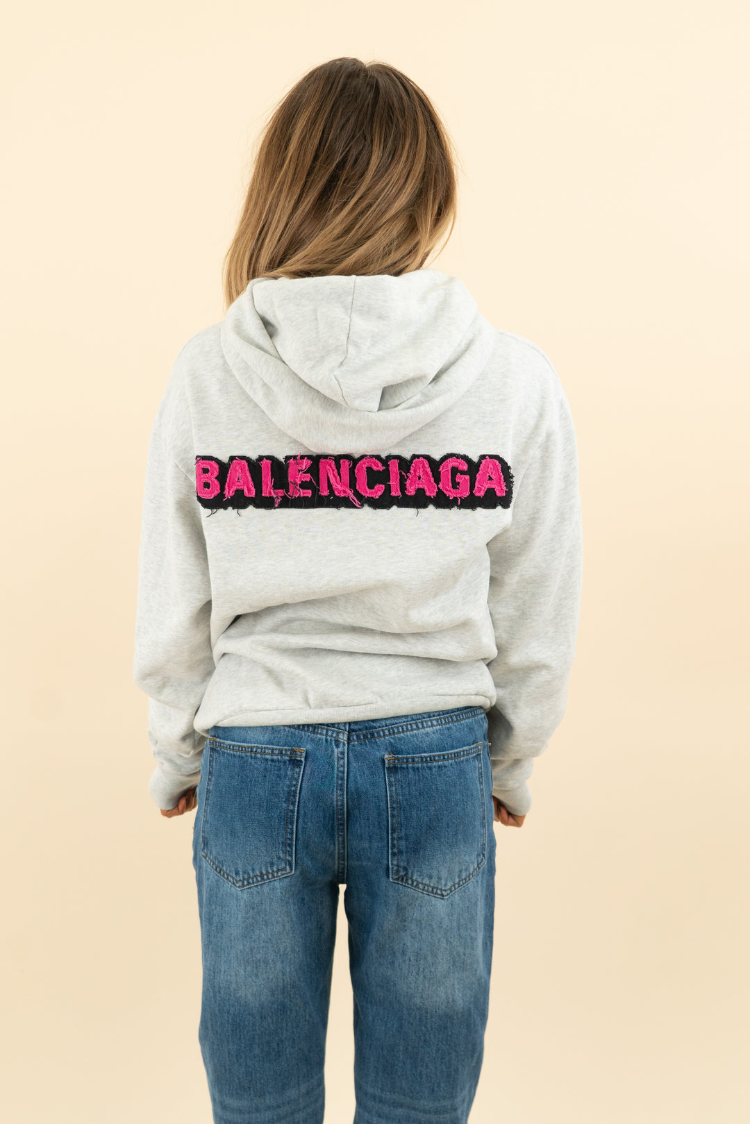 balenciaga gray hoodie w/ back embroidery (m; retail $1,200)