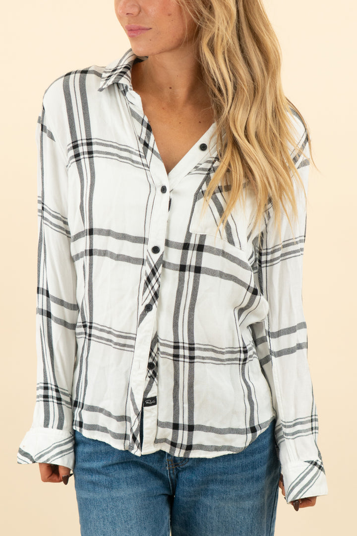 rails white & black plaid button up (s; retail $188)