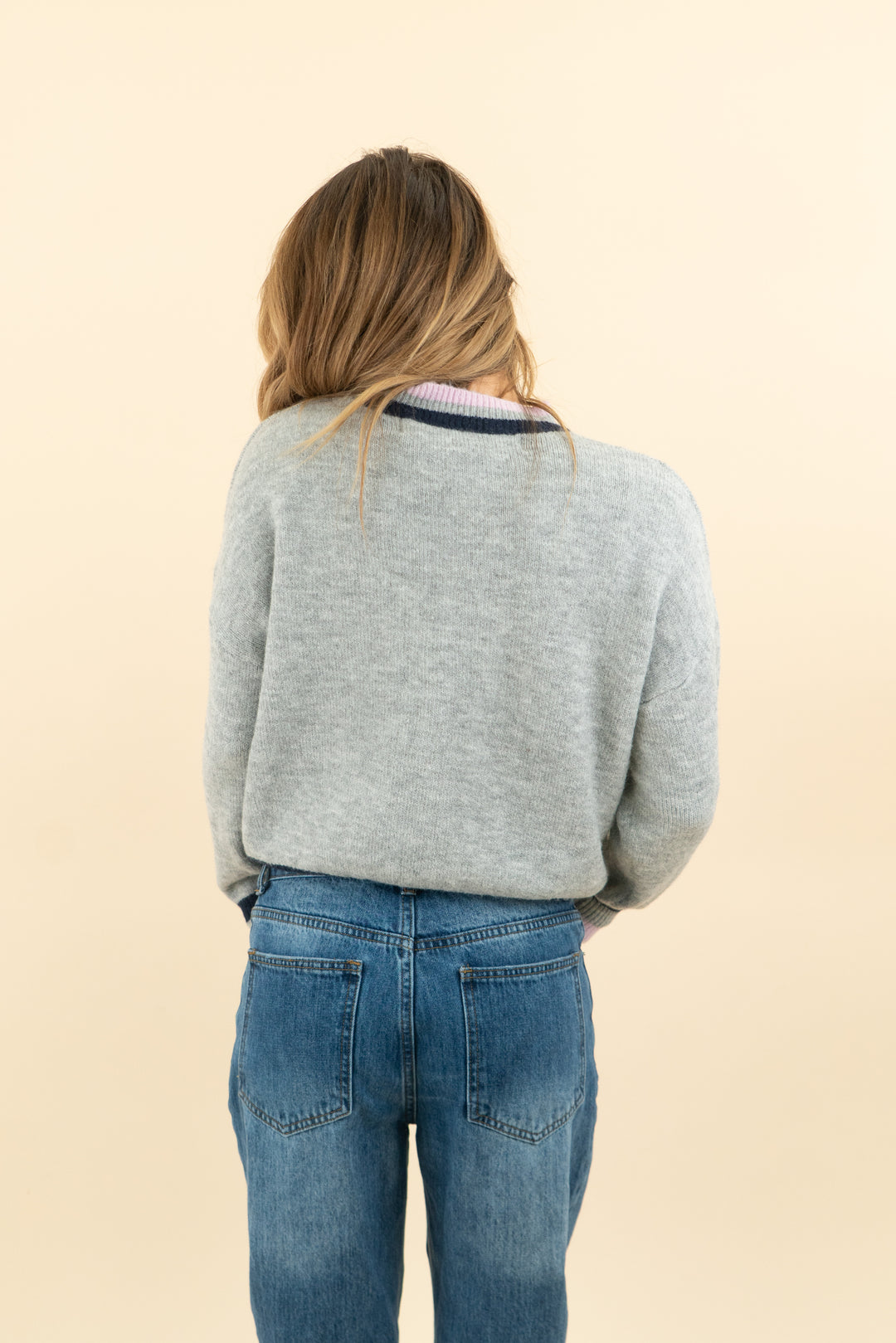 code x mode gray "monday" sweater (s; retail $45)