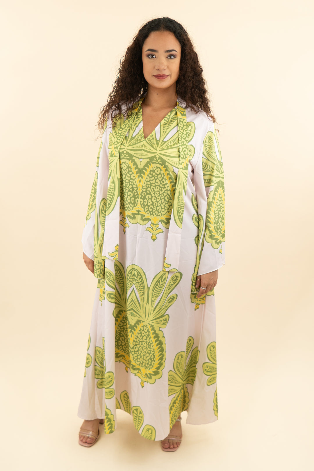green & blush kaftan (l; retail $79)