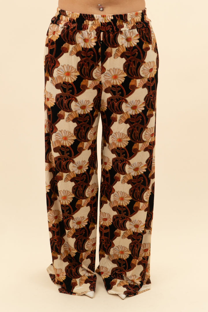 la double j velvet floral wide leg pants (m; retail $790)