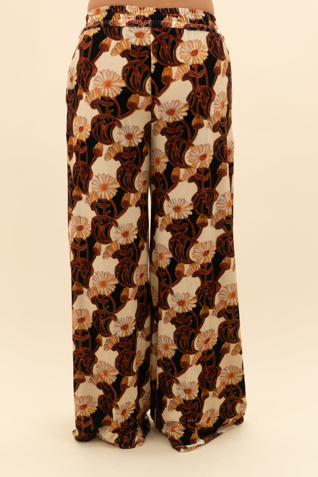 la double j velvet floral wide leg pants (m; retail $790)