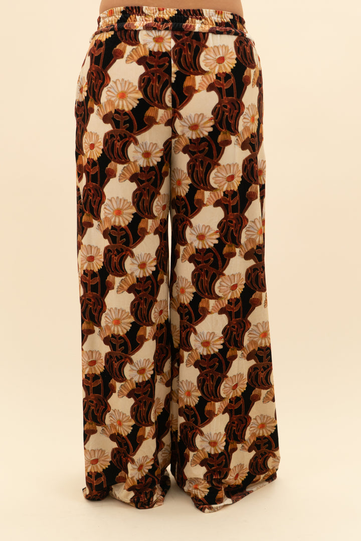 la double j velvet floral wide leg pants (m; retail $790)