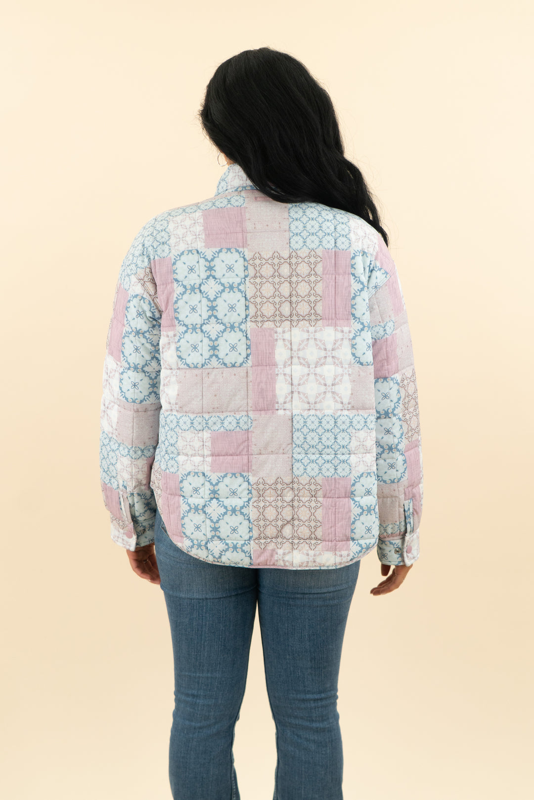 travis matthew quilted pink & blue coat (m; retail $179)
