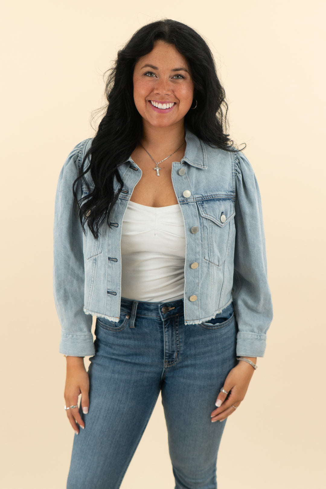 alice + olivia jeans denim jacket (m; retail $395)
