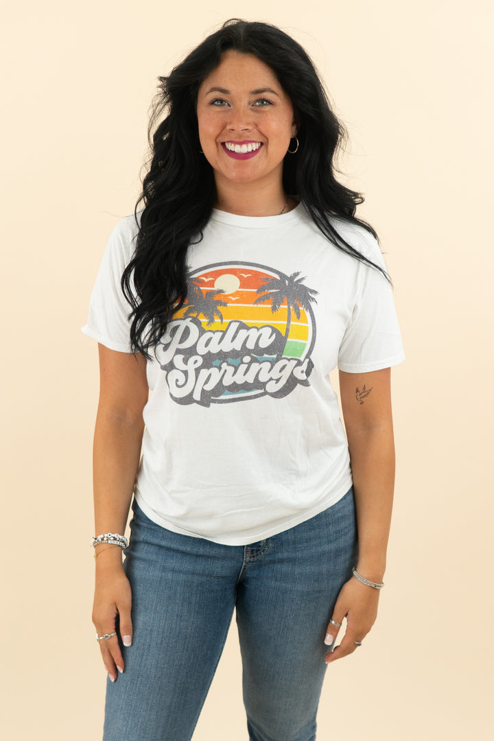 white palm springs graphic short sleeve t-shirt (s; retail $30)