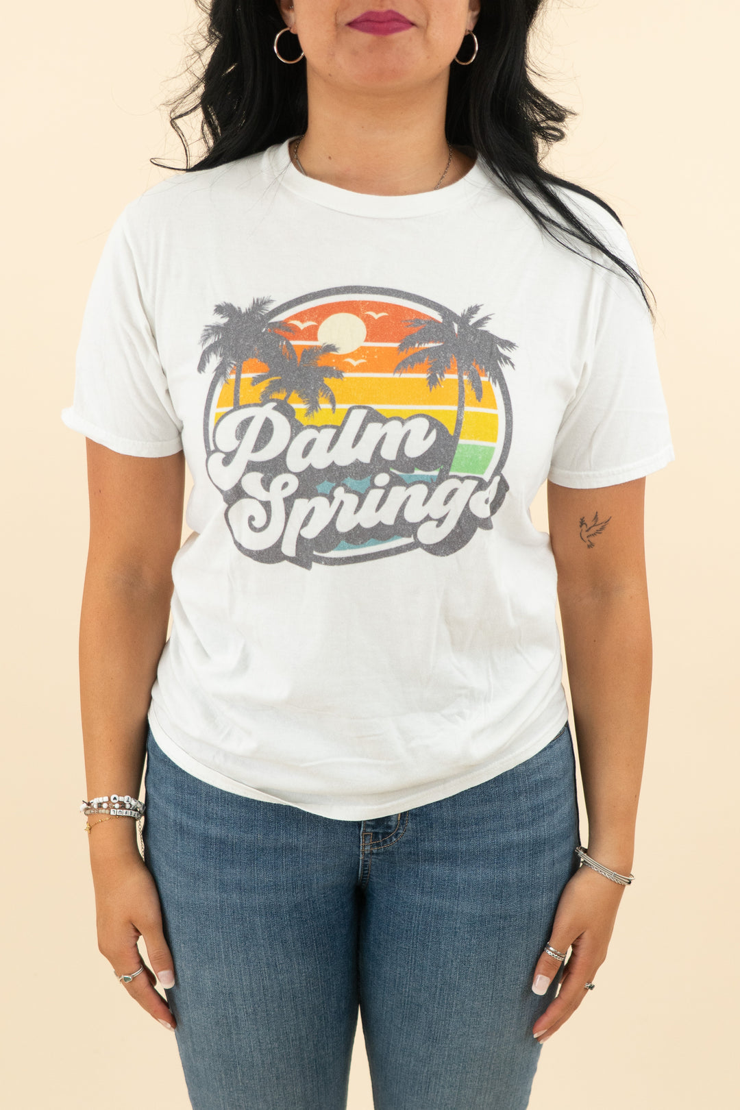 white palm springs graphic short sleeve t-shirt (s; retail $30)