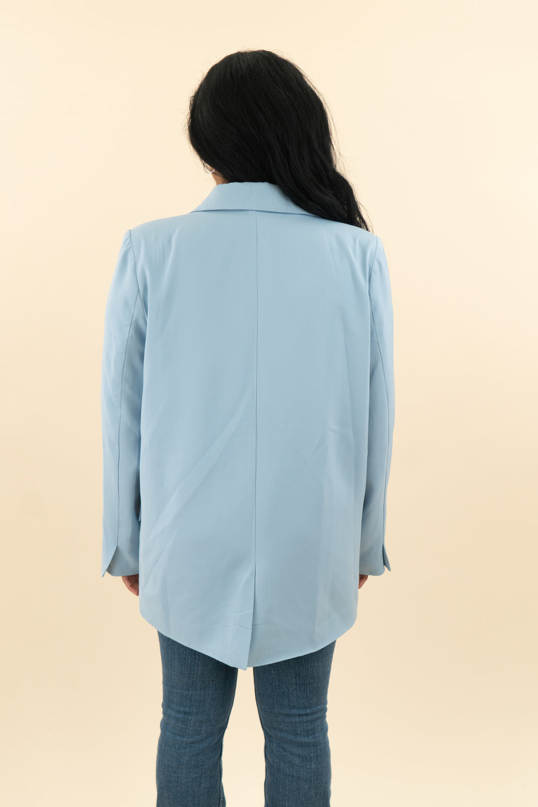 vici baby blue oversized blazer (l; retail $88)