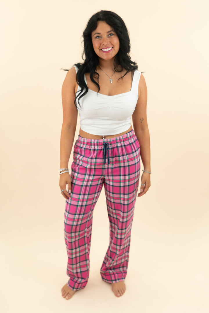 crown & ivy pink plaid pajama pants nwt (s; retail $38.50)