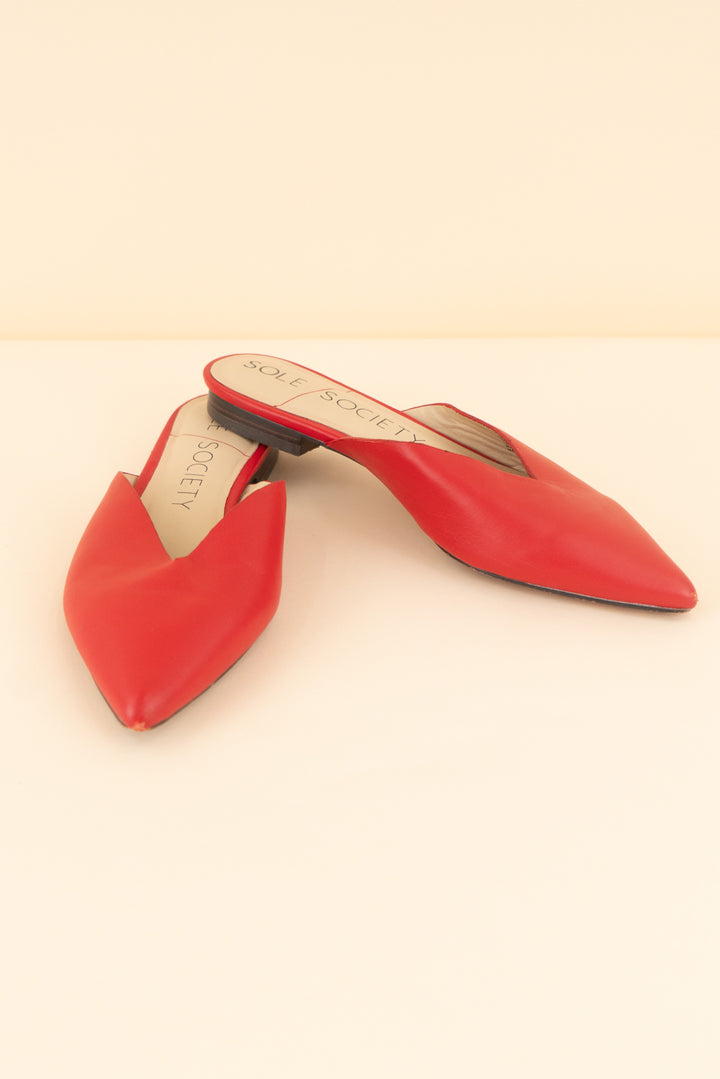 sole society red flat mules (8; retail $79.95)