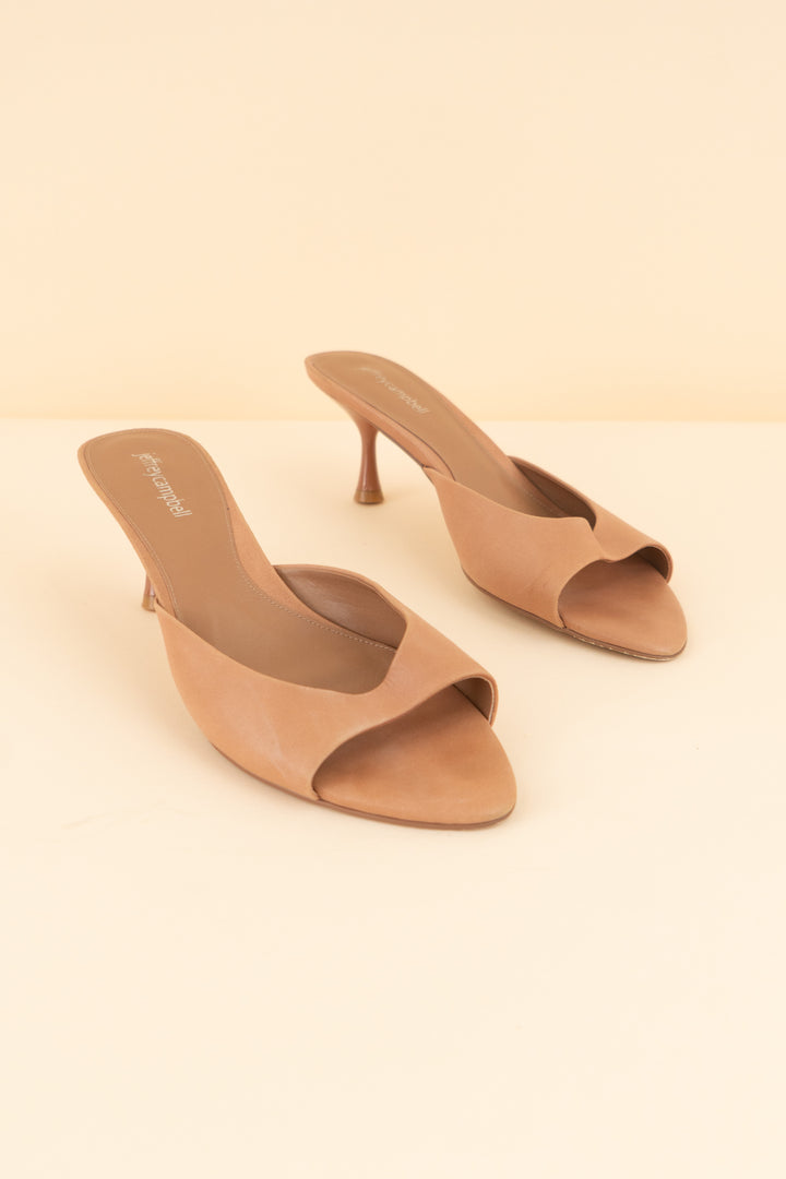 jeffrey campbell camel kitten heel sandal (9.5; retail $155)