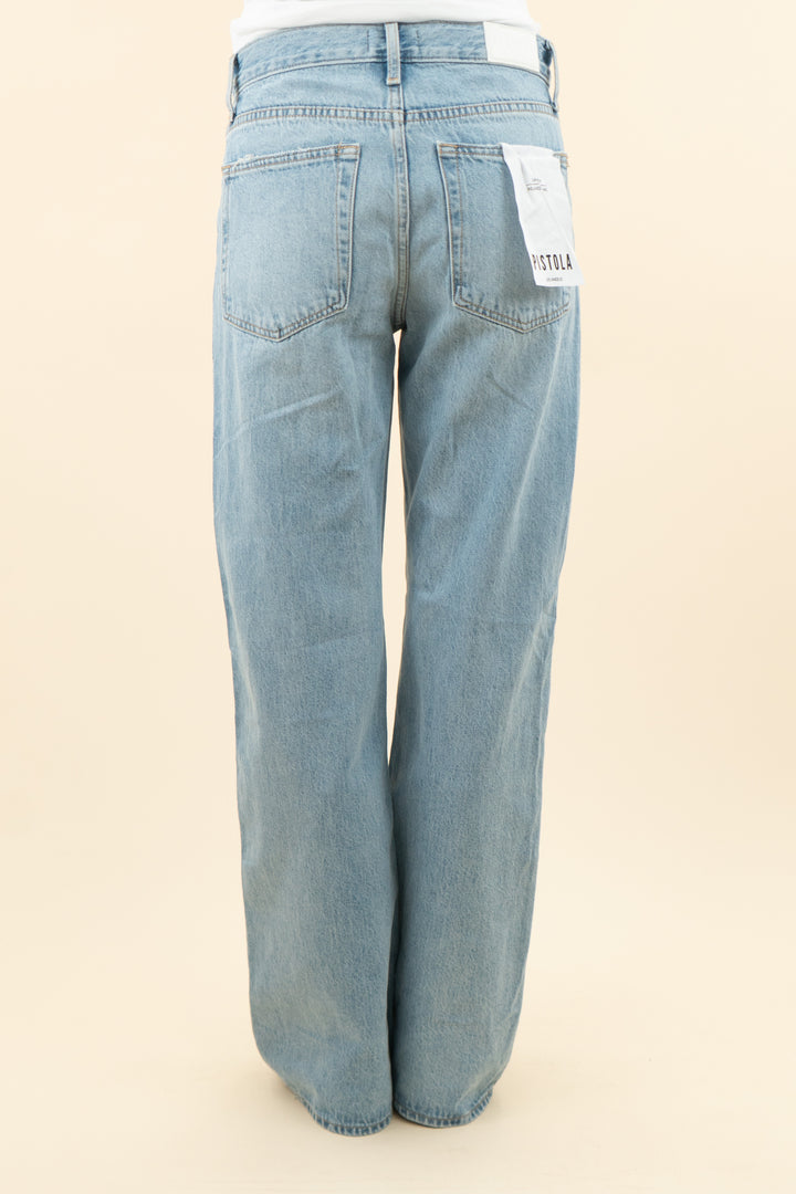 pistola light wash larsen flare jeans nwt (26; retail $198)