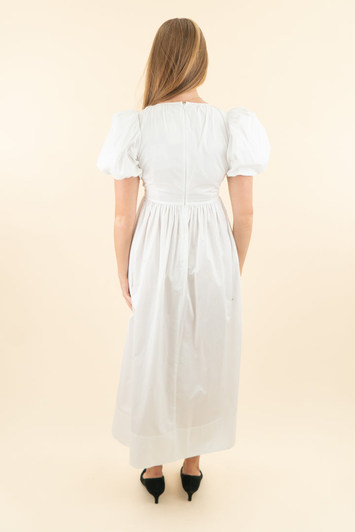 hunter bell white augusta maxi dress nwt (4; retail $485)
