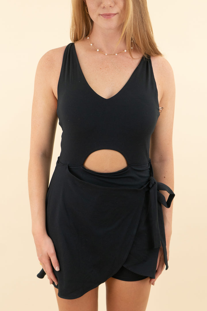 salt project that's a wrap black dress nwt (s; retail $72)