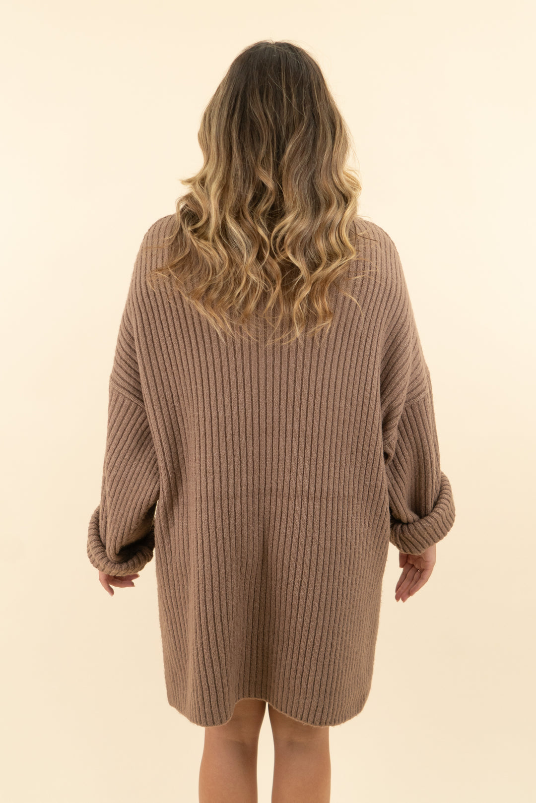 storets light brown turtleneck sweater dress (s/m; retail $154)