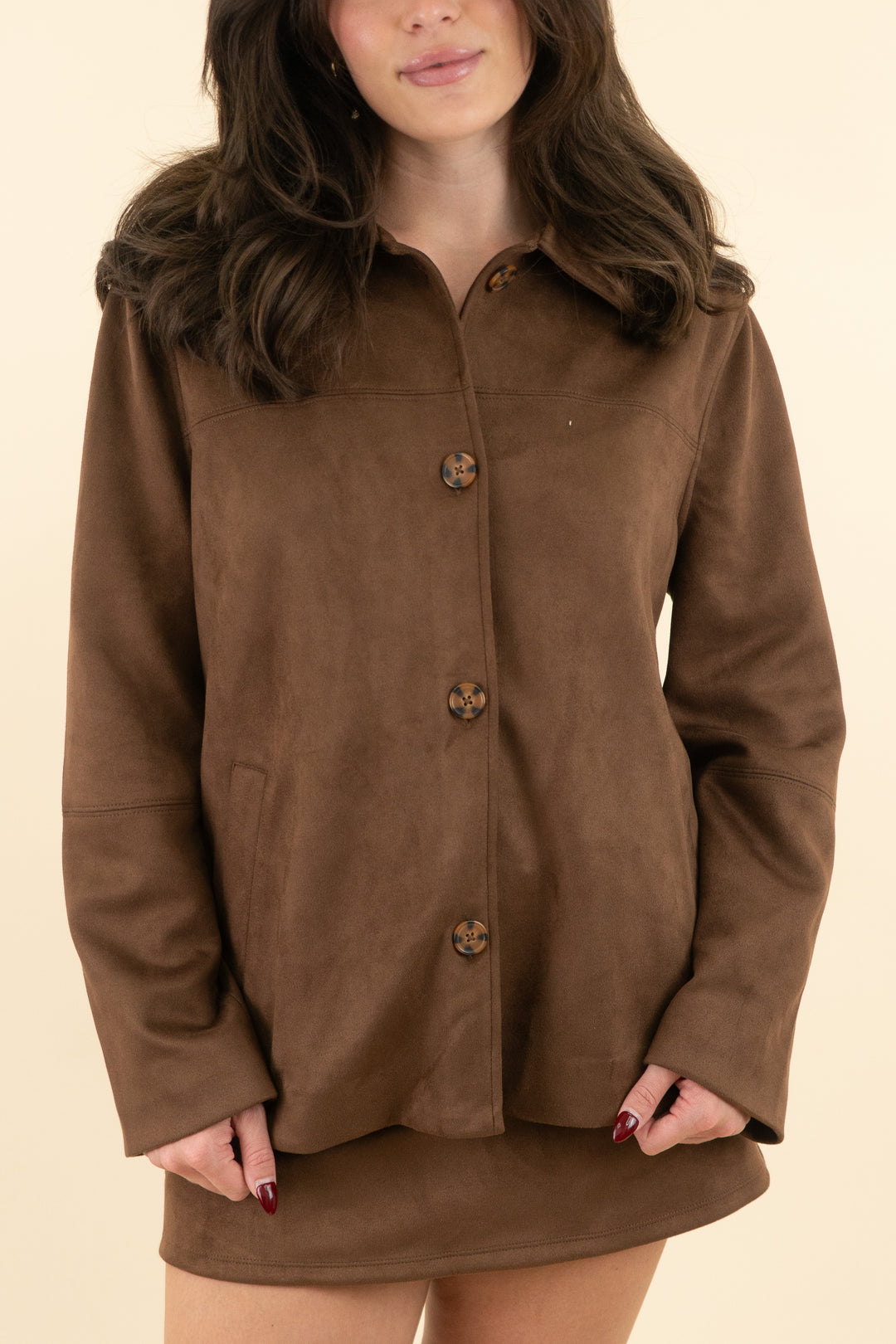 wild fable faux suede brown jacket nwt (m; retail $45)