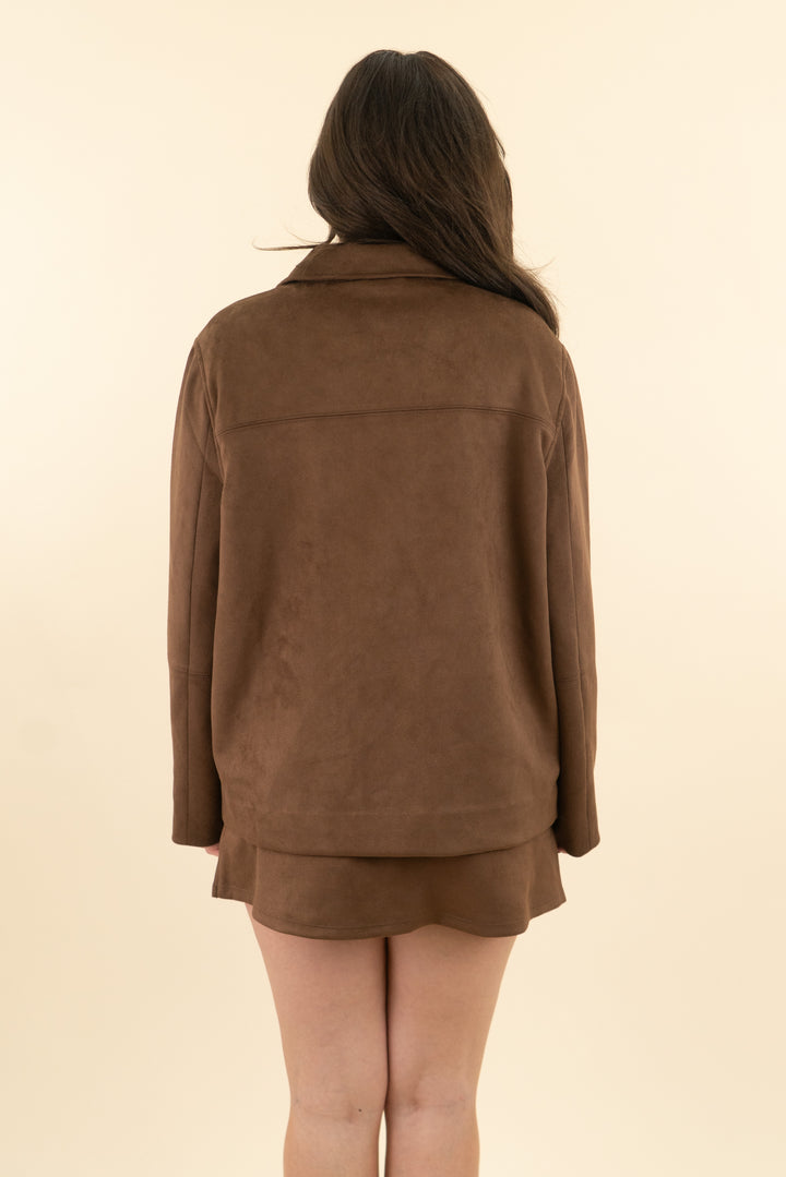 wild fable faux suede brown jacket nwt (m; retail $45)