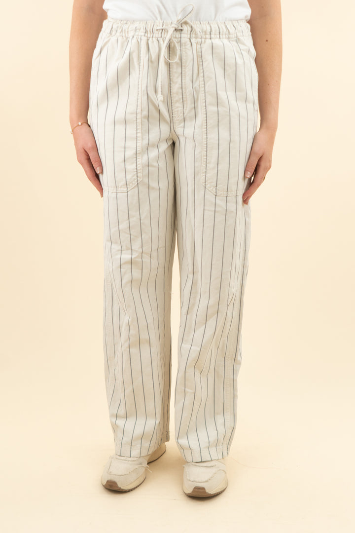 aerie cream cargo pants w/ gray stripes nwt (sl; retail $64)