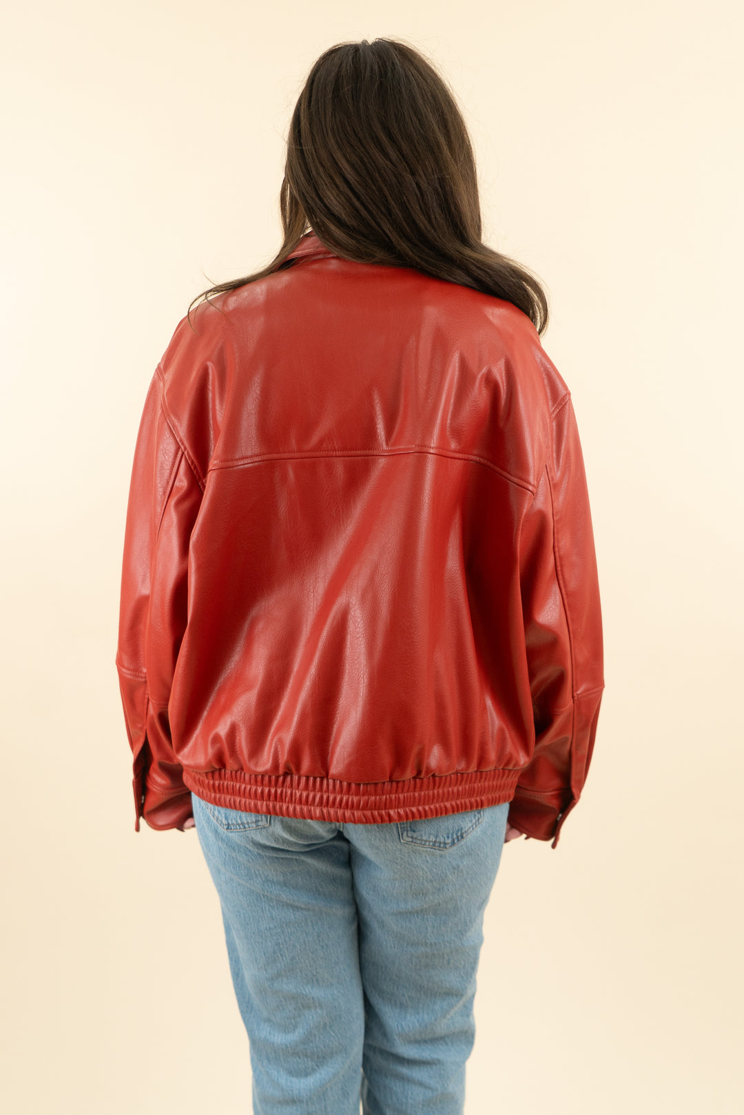zara rust faux leather bomber jacket nwt (m; retail $69.90)