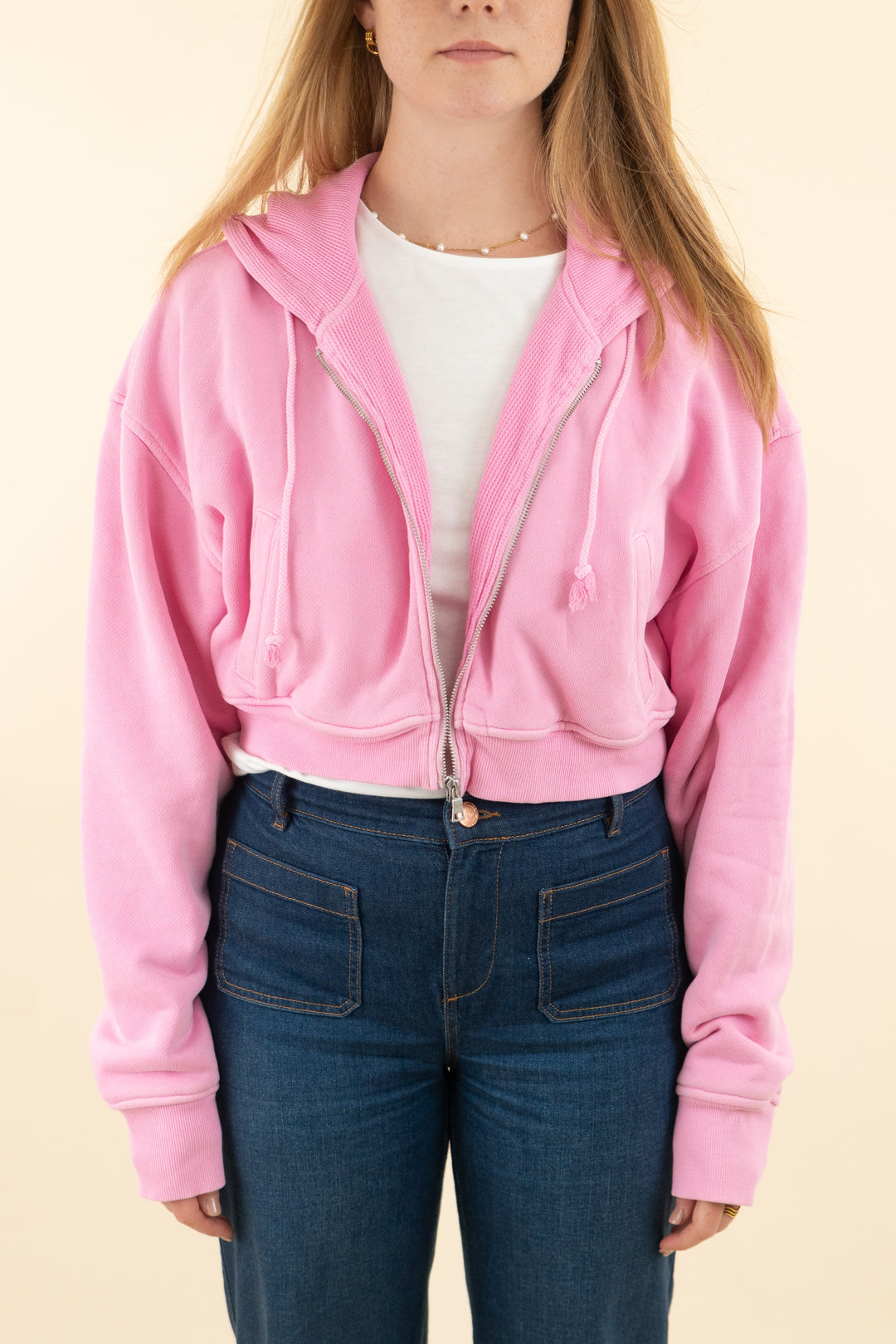 elwood bubblegum pink zip up hoodie nwt (m; retail $95)