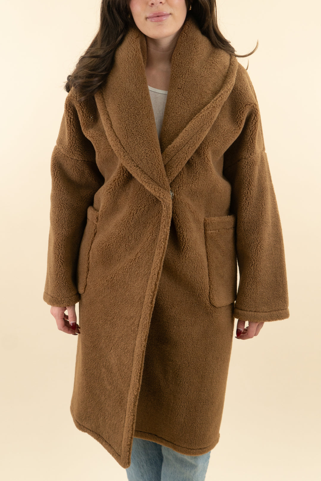 quaint by durlana quantas brown teddy trench coat (36; retail $300)