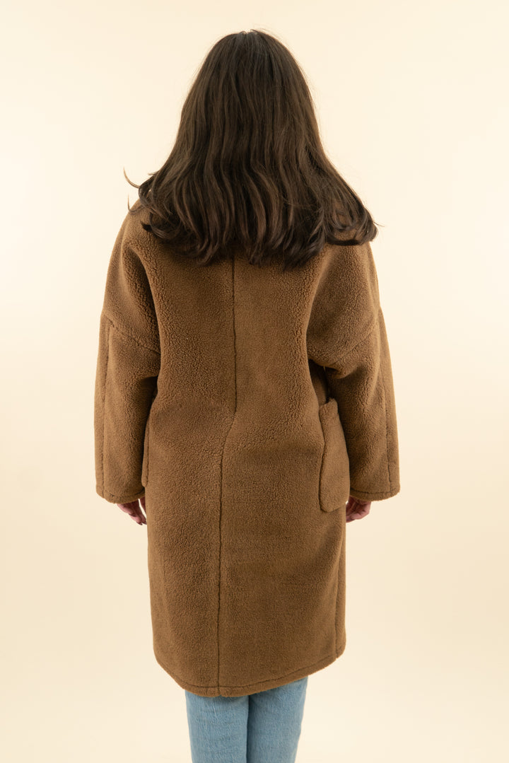 quaint by durlana quantas brown teddy trench coat (36; retail $300)