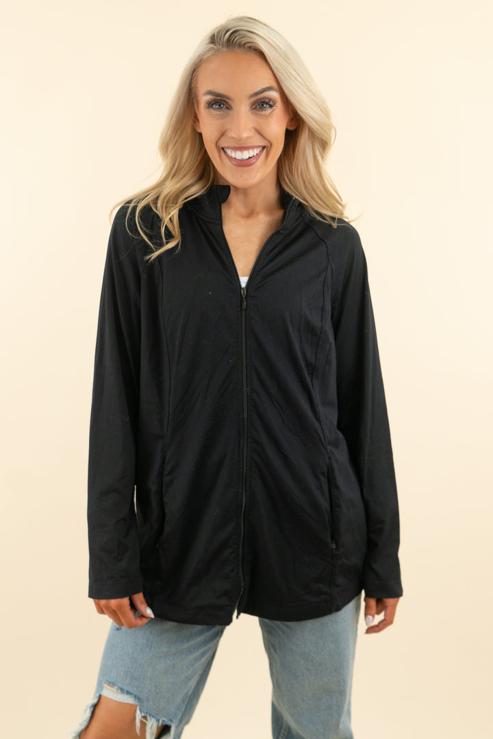 j. jill fit black performance shirttail jacket (m; retail $89)