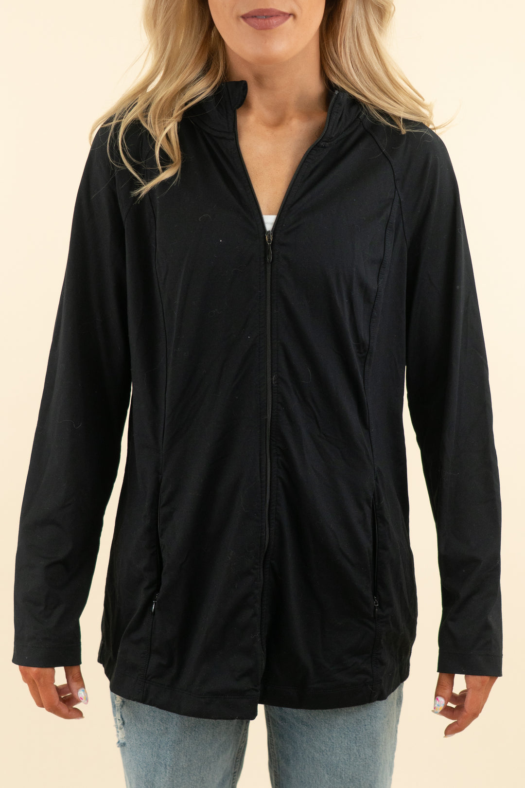 j. jill fit black performance shirttail jacket (m; retail $89)