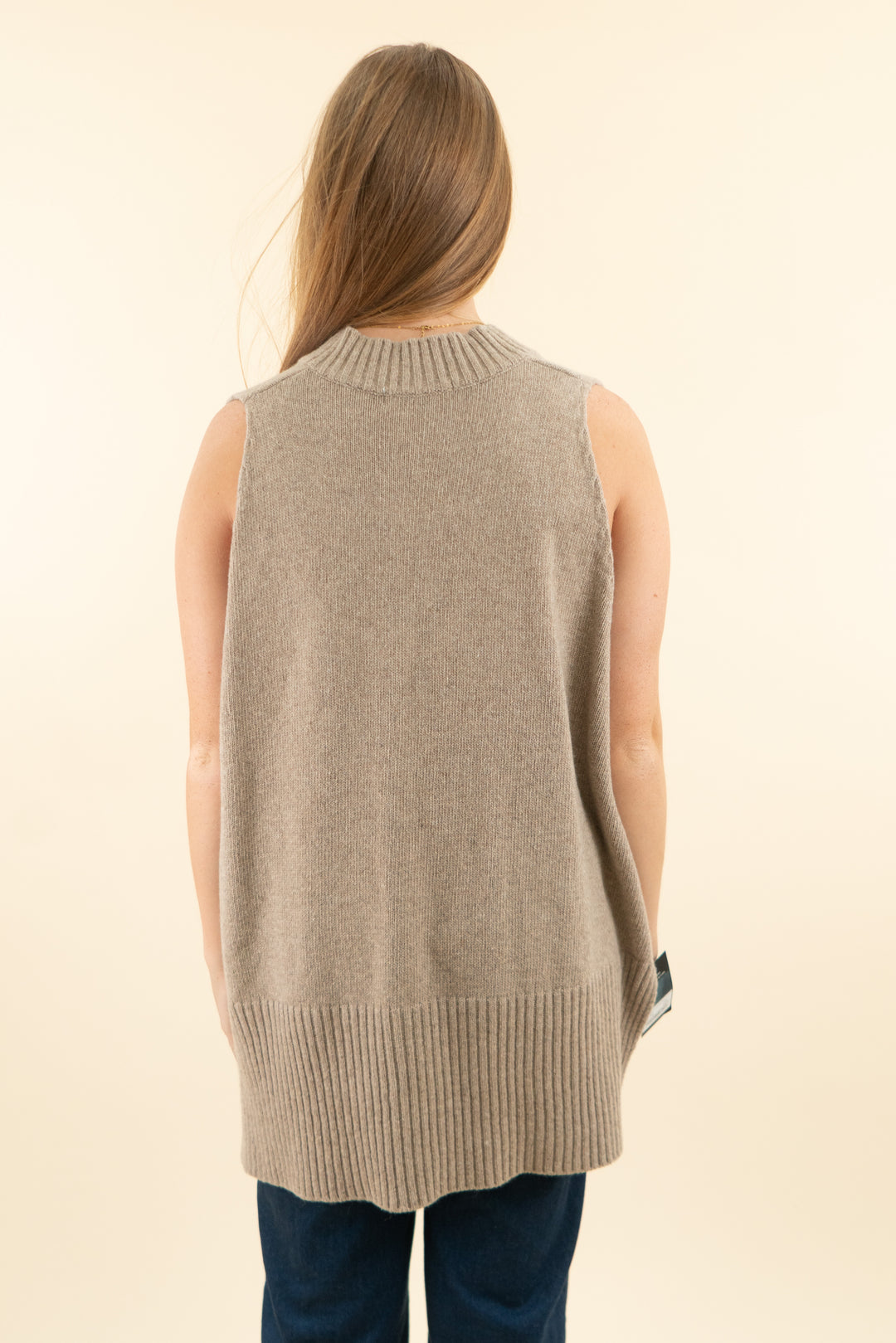 storets beige lyla oversized knit vest nwt (s/m; retail $58)