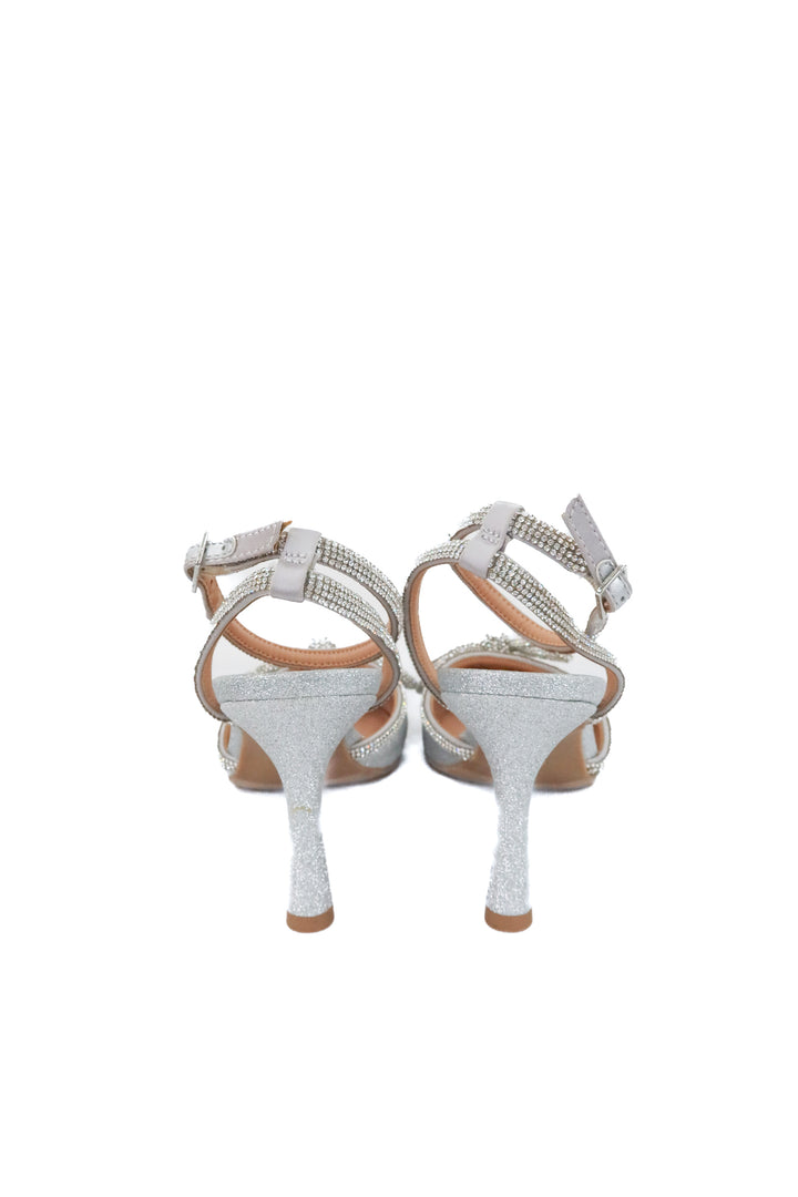 a new day silver sparkly bow heels (9.5)