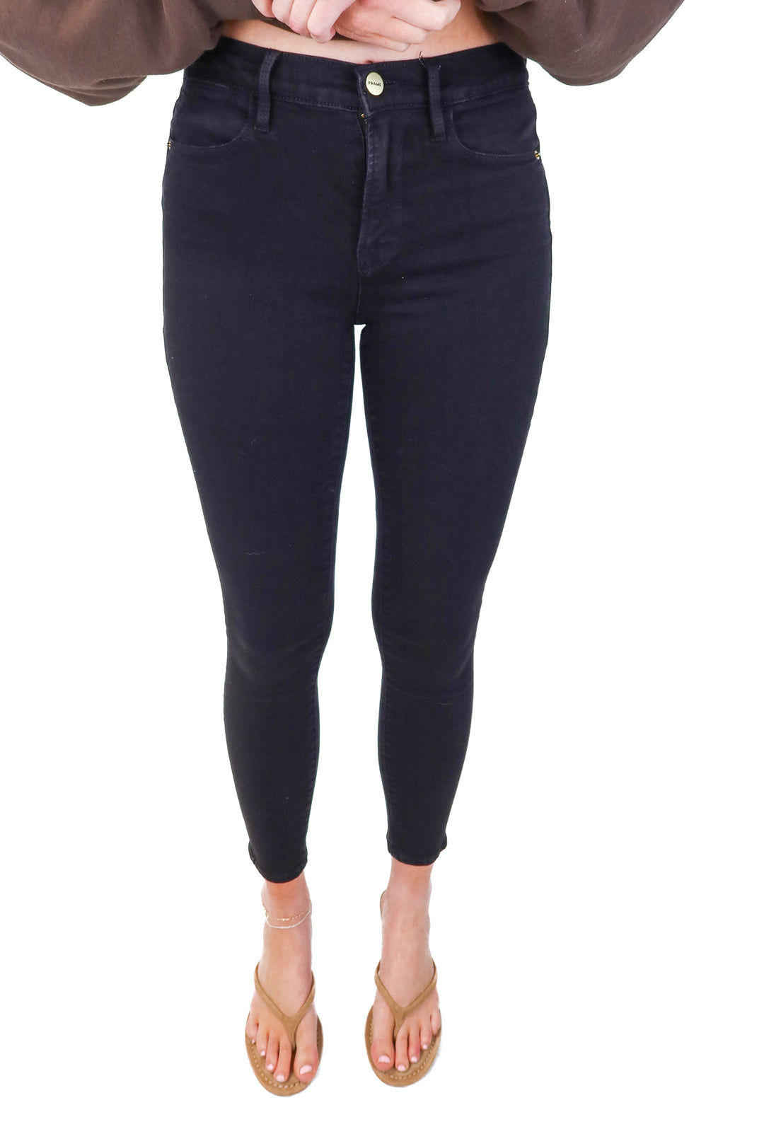 Frame Black Skinny Jeans (26)