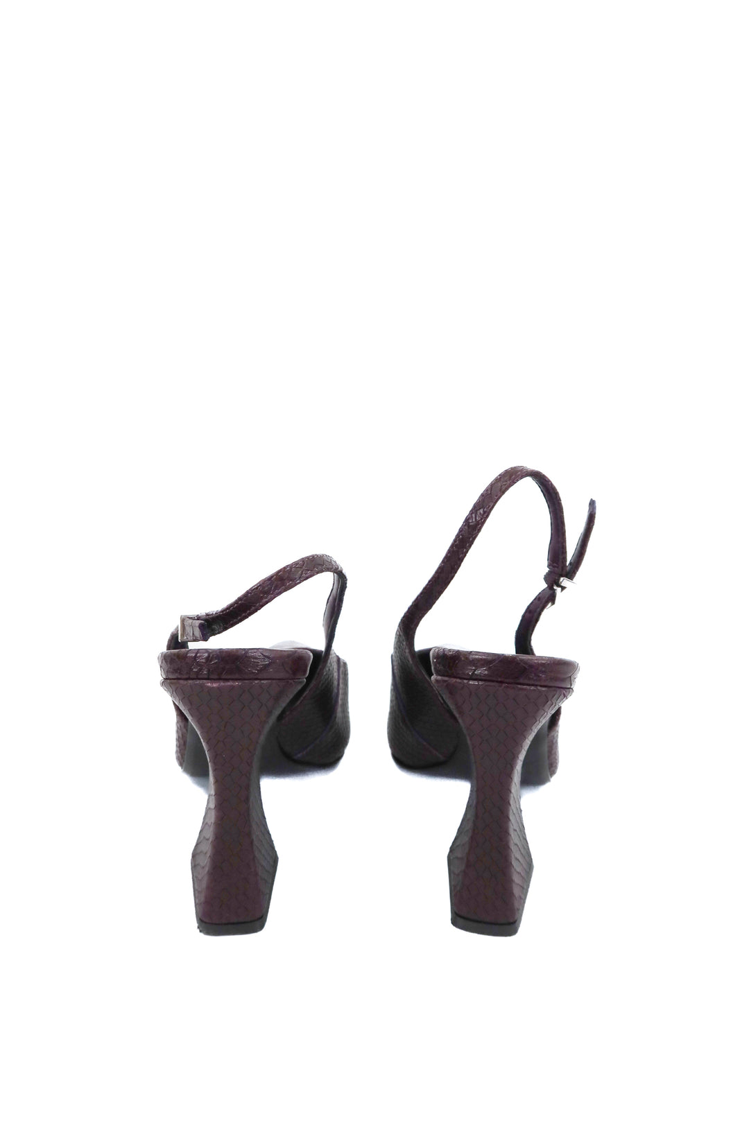 schutz dark plum michelle sling back heels (10; retail $158)