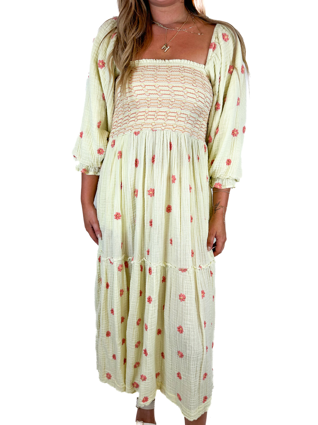 Free People Dahlia Embroidered Maxi Dress (S)