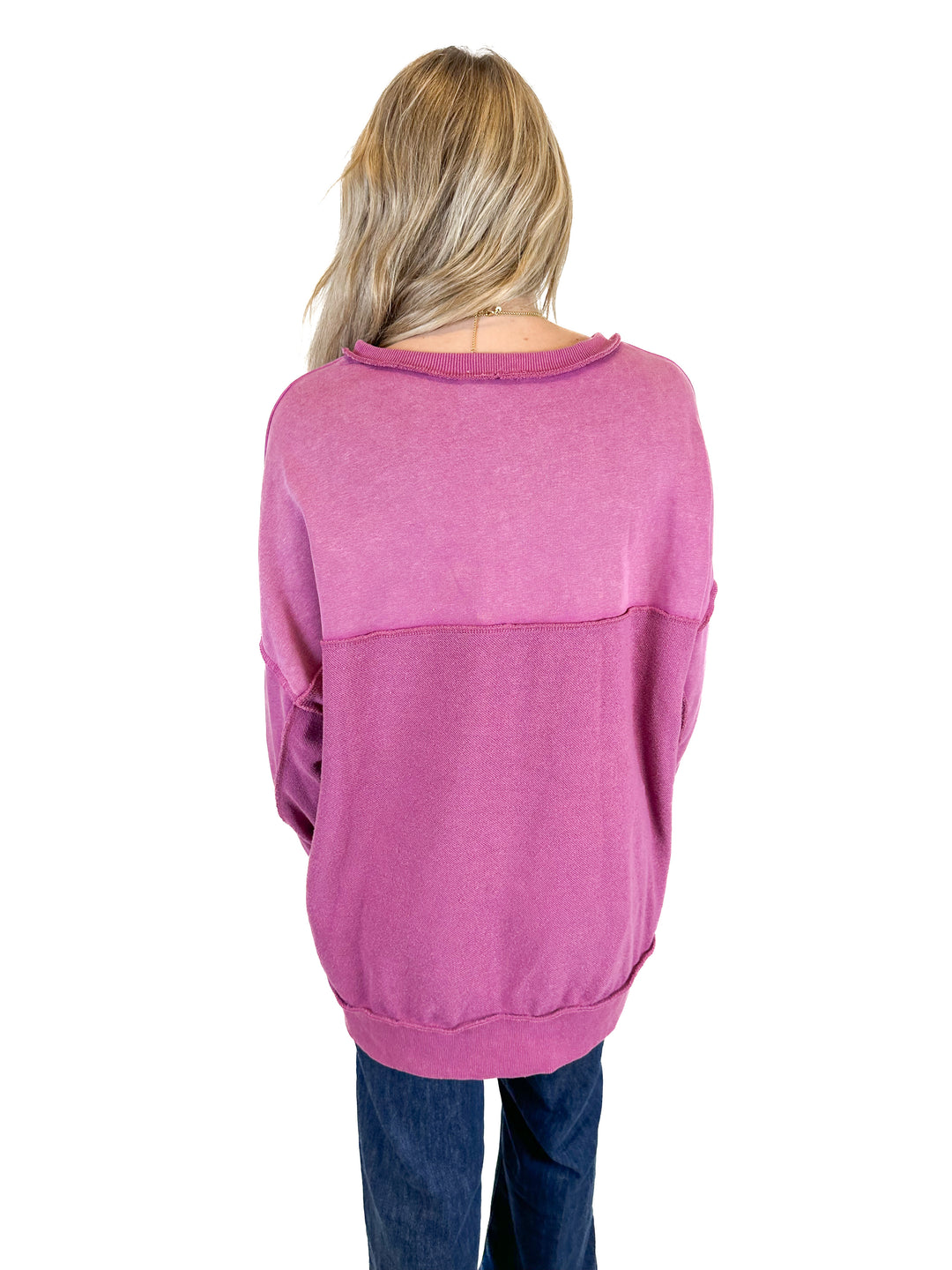 Peach Love Raspberry Oversized Sweatshirt (S)