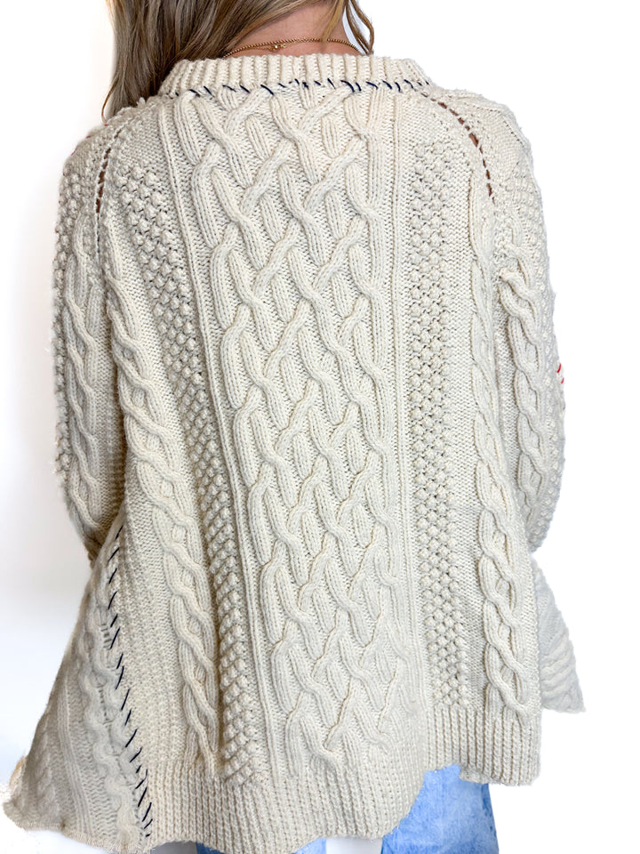 Free People Cream Cable Knit Sweater NWT (XS)