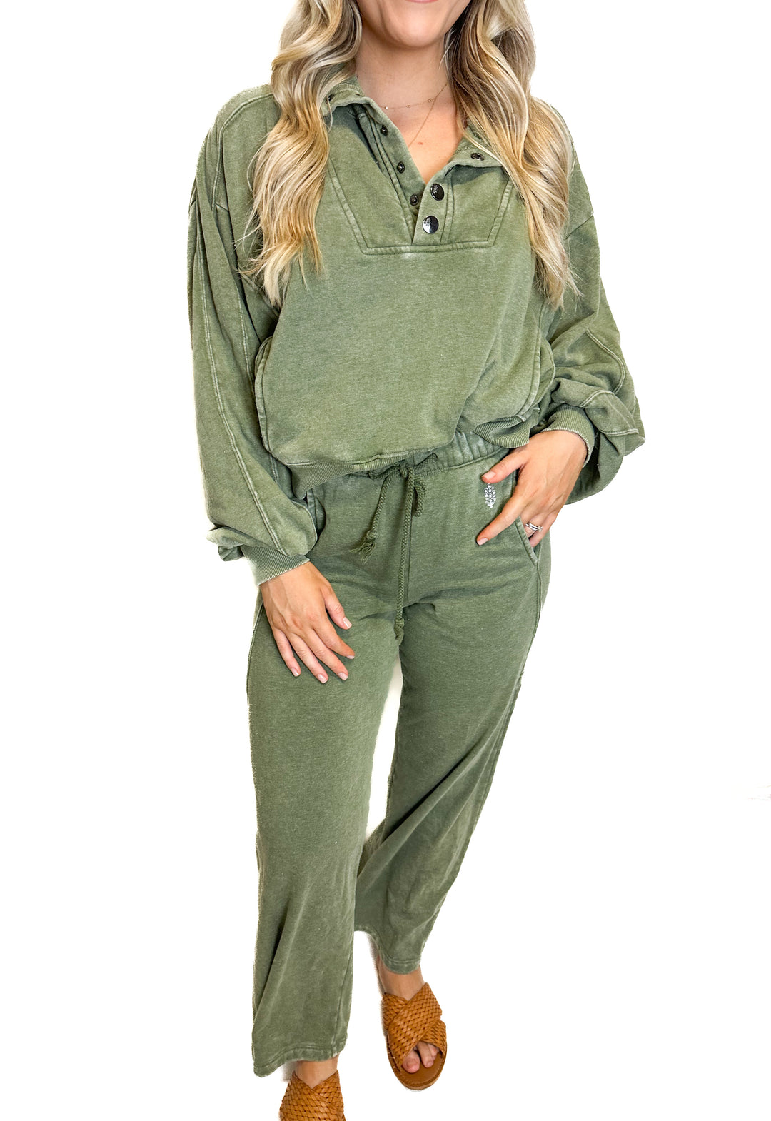 Free People Movement Green Sweatsuit Set (XS)