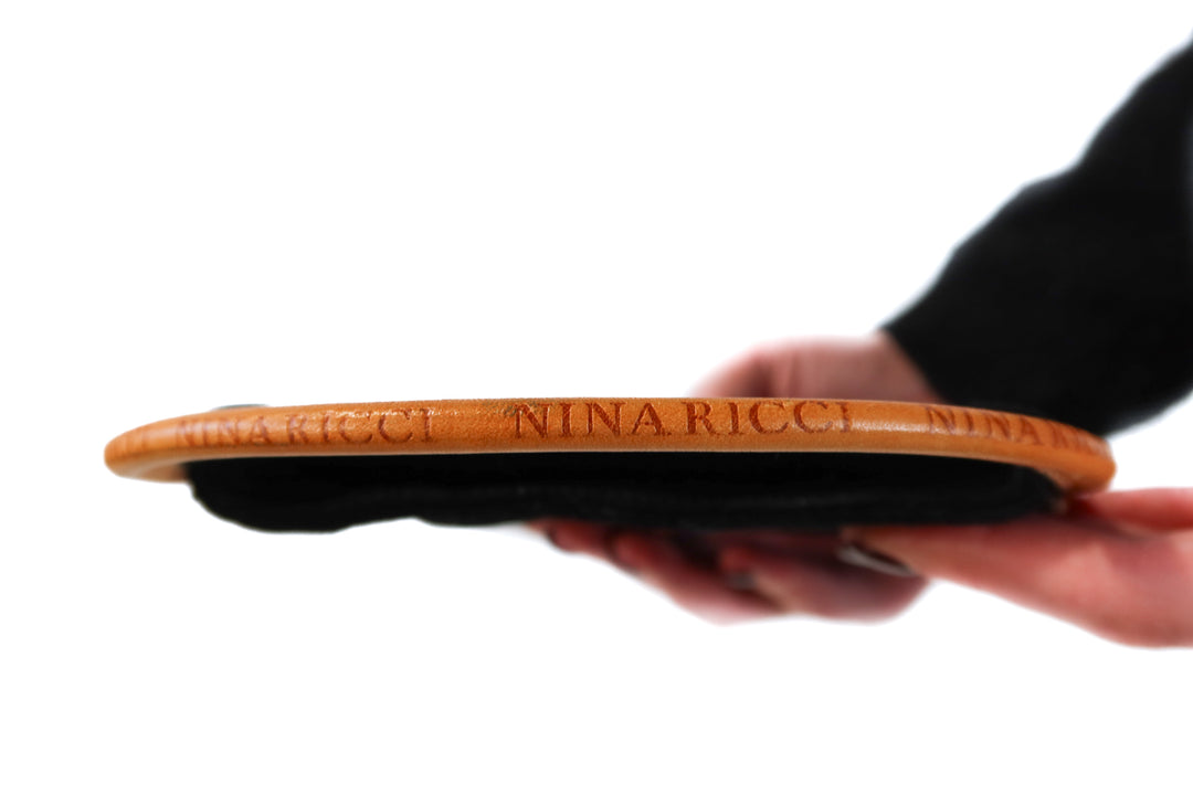Nina ricci black felt mini bag