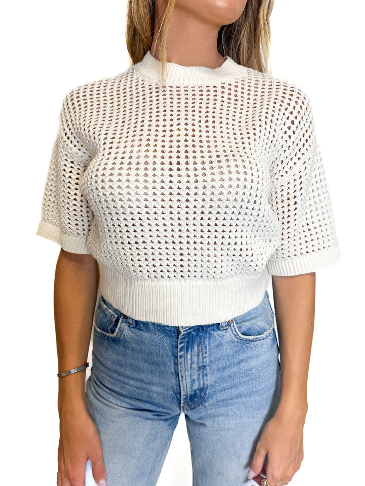 Abercrombie Cropped Crochet Top (XS)