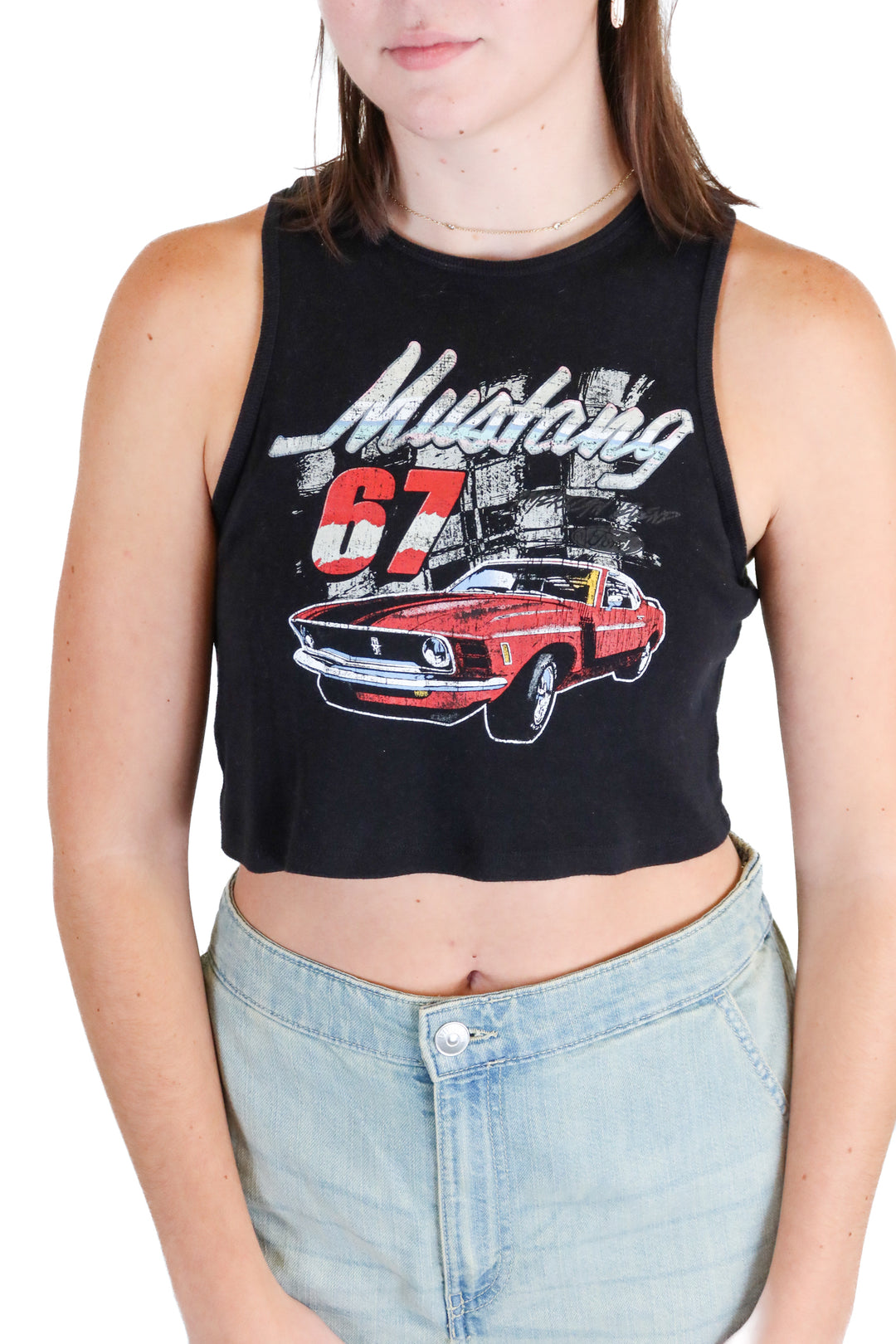 Ford Mustang Black Cropped Tank (M)