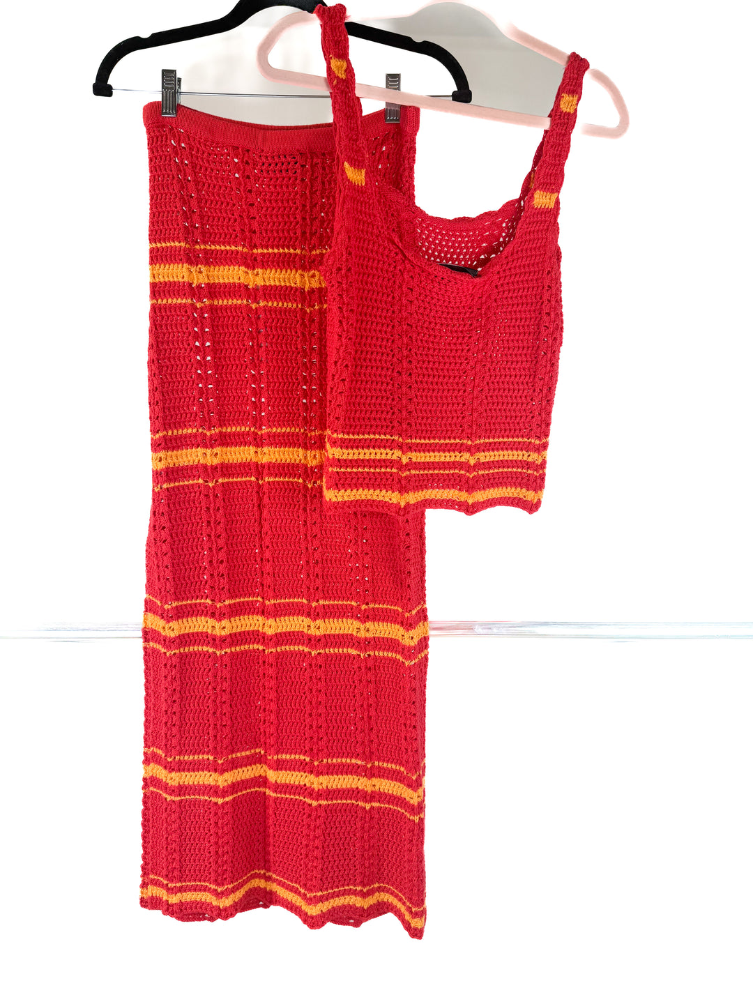 vici crochet skirt/top set NWT (s; retail $98)