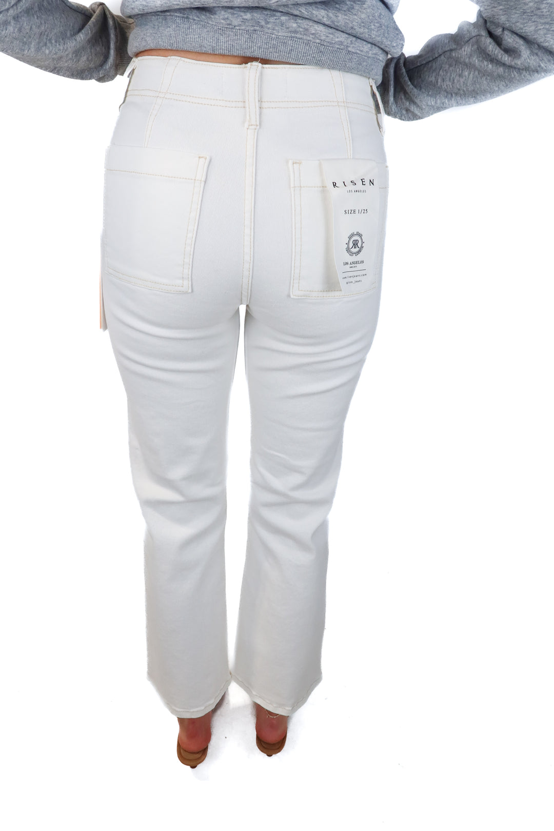 Risen white/tan jeans NWT (25; retail $59.99)