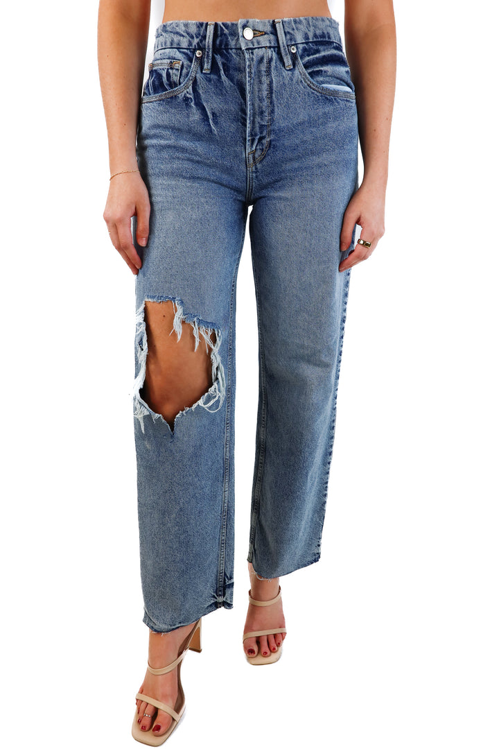 Good American Distressed Jeans (28; retail $179)