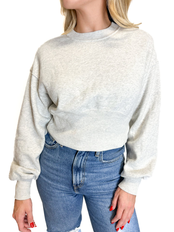 Abercrombie Heathered Grey Sweatshirt (XS)