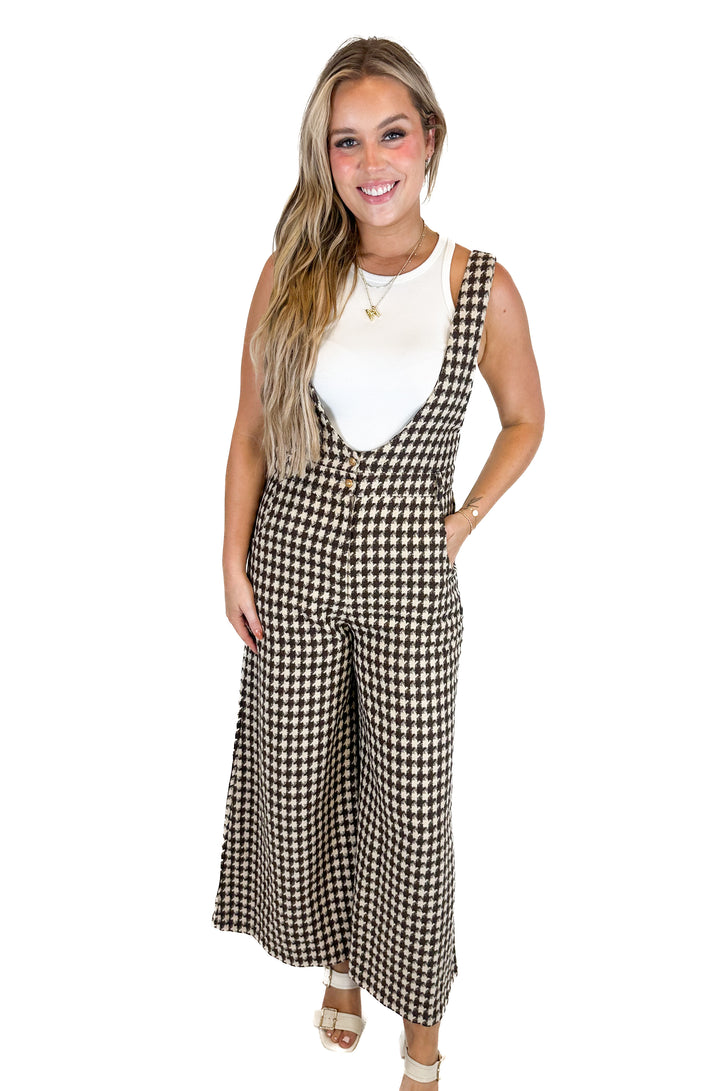 Storia Houndstooth Jackson Jumpsuit NWT (L)