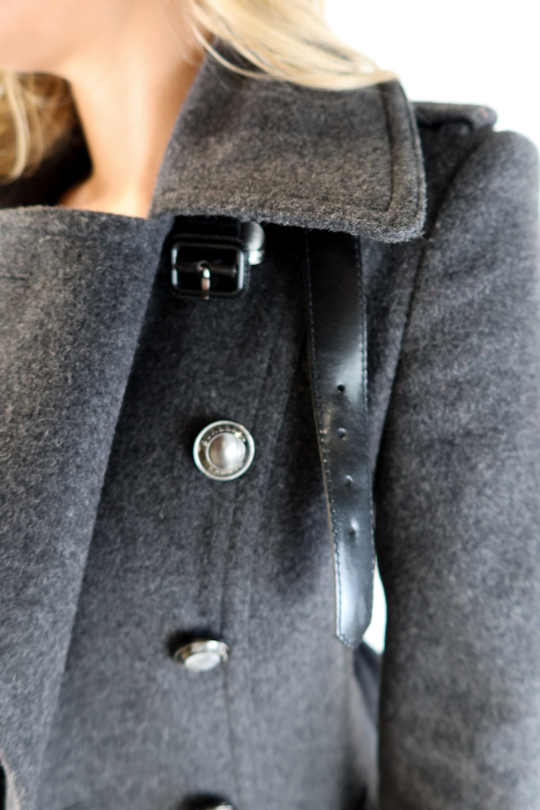 Burberry Wool Coat With Leather Trim (4; retail $3,000+)*