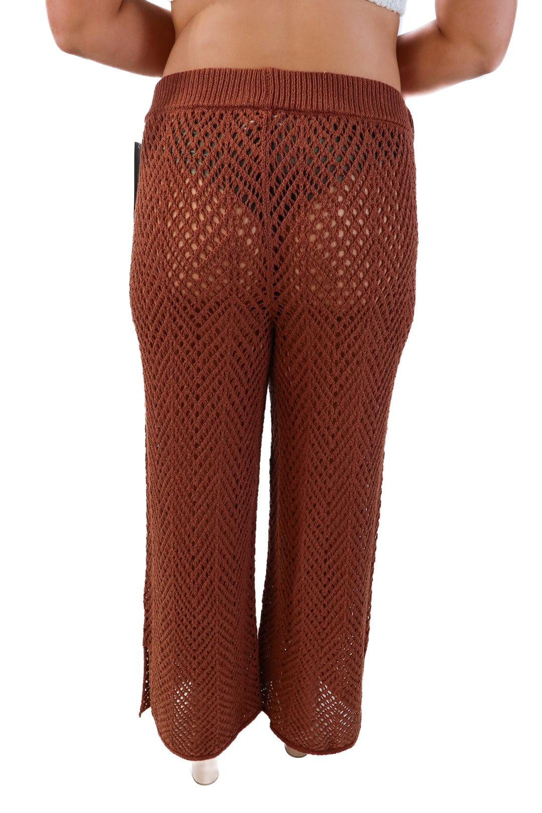 Wild fable dark brown metallic crotchet pants NWT (L)