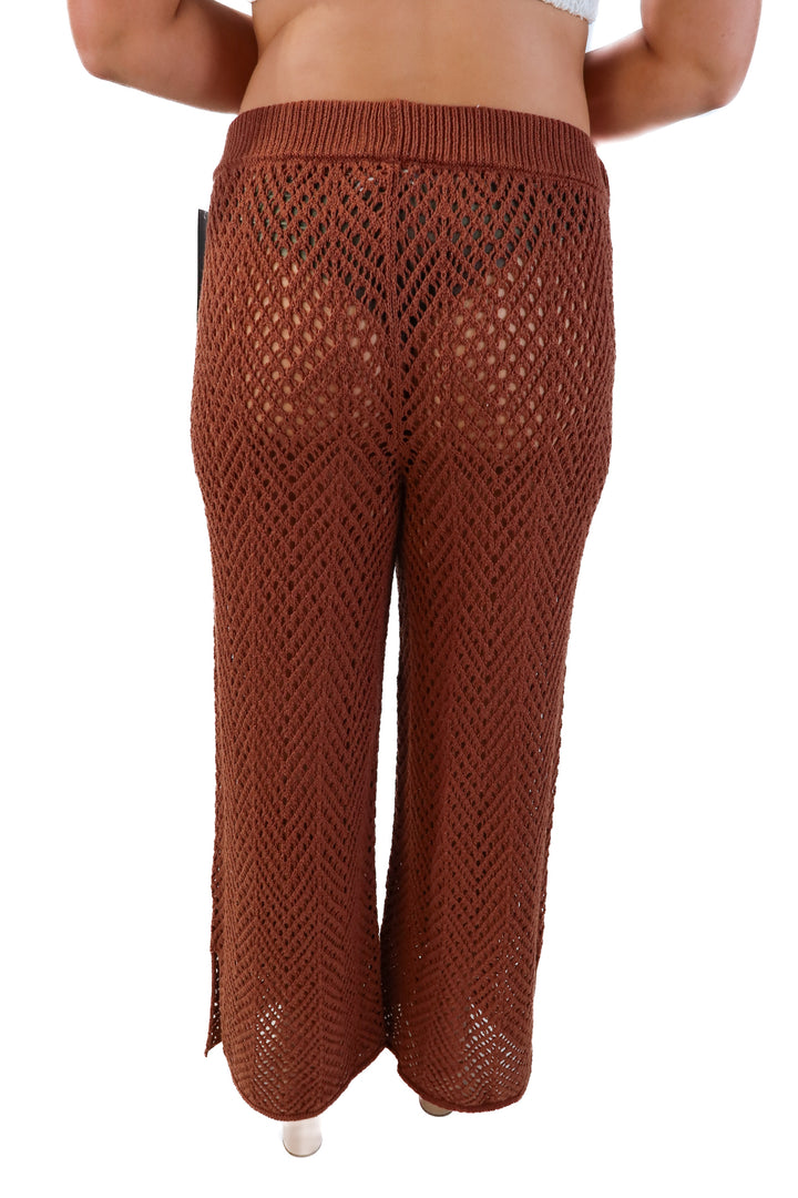 Wild fable dark brown metallic crotchet pants NWT (L)